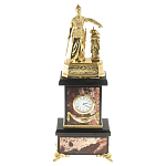 Часы настольные бронзовые из натурального камня Яшма Stone Clock варинант исполнения - 1 | Loft Concept в Красноярске