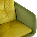 Стул с мягкой обивкой из велюра и подъемно-поворотным механизмом на колесиках Mason Green and Yellow варинант исполнения - 4 | Loft Concept в Красноярске