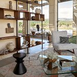 Черный приставной столик из массива AMORPHOUS варинант исполнения - 4 | Loft Concept в Красноярске