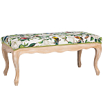 Банкетка из натурального бука золотистая с изображением птиц и цветов Blooming Birds варинант исполнения - 1 | Loft Concept в Красноярске