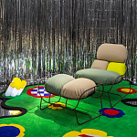 Дизайнерское разноцветное кресло на металлическом каркасе с подставкой для ног Poltronova Plasma Armchair варинант исполнения - 14 | Loft Concept в Красноярске