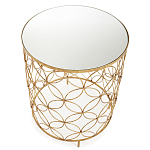 Приставной стол золотой с зеркальной столешницей Golden Symphony варинант исполнения - 1 | Loft Concept в Красноярске