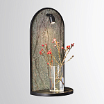 Настенный светильник зеленого цвета с черной рамкой овальной формы с полкой Herbarium  варинант исполнения - 2 | Loft Concept в Красноярске