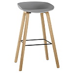 Барный стул на ножках из натурального дерева Boras Grey варинант исполнения - 1 | Loft Concept в Красноярске