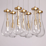 Люстра с 7-ю прозрачными плафонами из стекла в форме капли Lucid Rain  варинант исполнения - 4 | Loft Concept в Красноярске