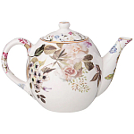 Чайный сервиз из фарфора белый с рисунком цветов на 6 персон 14 предметов Garden Whisper Porcelain Set  варинант исполнения - 2 | Loft Concept в Красноярске