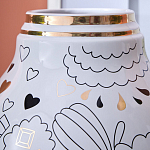 Ваза с декоративными лицами и графическими элементами в виде сердец и символов Faces of Imagination варинант исполнения - 8 | Loft Concept в Красноярске