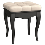 Пуф из массива бука с бежевой обивкой из велюра White Provence Black Provence варинант исполнения - 1 | Loft Concept в Красноярске