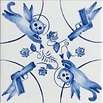 Плитка с узором 2 кота 2 пистолета варинант исполнения - 1 | Loft Concept в Красноярске