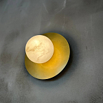 Бра круглое с плафоном из натурального камня на латунном основании Cryptocrystalline Stone варинант исполнения - 5 | Loft Concept в Красноярске