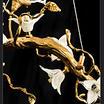 Люстра в виде золотой ветки с цветами и птичками Marvelous Garden варинант исполнения - 12 | Loft Concept в Красноярске