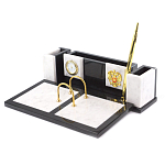 Настольный письменный набор из белого мрамора и змеевика Marble Accessory варинант исполнения - 2 | Loft Concept в Красноярске