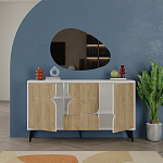 Комод с 3-мя дверцами и выдвижным ящиком цвета светлый дуб SPARK CONSOLE WHITE варинант исполнения - 2 | Loft Concept в Красноярске