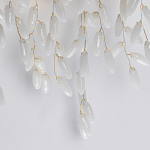 Бра золотого цвета с ветвями и белыми овальными стеклянными подвесками Droplet Chandelier варинант исполнения - 5 | Loft Concept в Красноярске