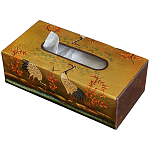 Салфетница в стиле Шинуазри Chinoiserie Golden Cranes Tissue Box варинант исполнения - 1 | Loft Concept в Красноярске