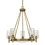  Люстра с 5-ю цилиндрическими плафонами из стекла с пузырьками Hinkley варинант исполнения - 7 | Loft Concept в Красноярске