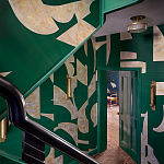 Обои ручная роспись в стиле Арт-деко Symphony Original colourway on Jade silk dupion варинант исполнения - 1 | Loft Concept в Красноярске