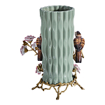 Ваза с птицами и цветами из фарфора с бронзовыми элементами Garden of Eden варинант исполнения - 2 | Loft Concept в Красноярске