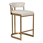 Стул барный букле бежевый с каркасом цвета матовое золото Tactility варинант исполнения - 2 | Loft Concept в Красноярске