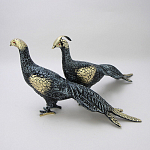 Статуэтка бронзовая пара Павлины синие Bronze Birds варинант исполнения - 2 | Loft Concept в Красноярске