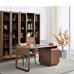 Стол рабочий округлой формы с 3-мя ящиками  Working Moonnut Table варинант исполнения - 3 | Loft Concept в Красноярске