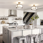 Потолочный светильник со светлым текстильным абажуром Hinkley варинант исполнения - 6 | Loft Concept в Красноярске