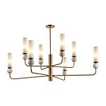 Люстра на штанге с 8-ю цилиндрическими матовыми плафонами и шарами из камня Orb Essence варинант исполнения - 1 | Loft Concept в Красноярске