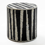 Приставной круглый столик с инкрустацией Black and White Geometry Stool варинант исполнения - 1 | Loft Concept в Красноярске