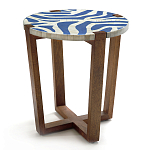 Приставной столик с инкрустацией Azure Reef Side Table - Bone Inlay варинант исполнения - 2 | Loft Concept в Красноярске