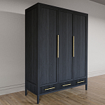 Большой Шкаф Primo Черный дуб с 3 дверьми и 3 выдвижными ящиками варинант исполнения - 4 | Loft Concept в Красноярске