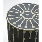 Приставной круглый столик с инкрустацией Mandika Bone Inlay Gray варинант исполнения - 1 | Loft Concept в Красноярске