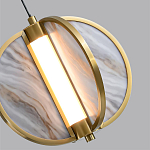 Подвесной светильник с круглым плафоном из искусственного алебастра в бронзовой оправе Marbella варинант исполнения - 5 | Loft Concept в Красноярске