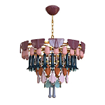 Люстра круглая с декором из разноцветных элементов в виде листьев Changing Seasons варинант исполнения - 9 | Loft Concept в Красноярске