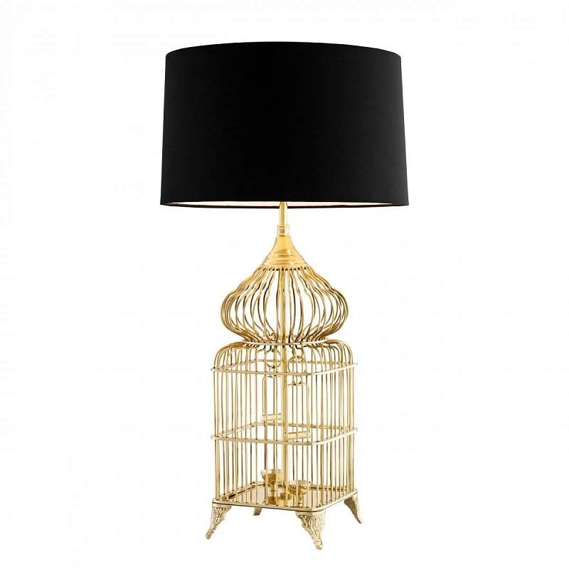 Настольная лампа Eichholtz Table Lamp La Cage Brass Латунь Черный в Красноярске | Loft Concept 
