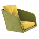 Стул с мягкой обивкой из велюра и подъемно-поворотным механизмом на колесиках Mason Green and Yellow варинант исполнения - 2 | Loft Concept в Красноярске