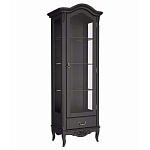 Витрина черная однодверная из массива бука с 4-мя полками и ящиком Black Provence варинант исполнения - 2 | Loft Concept в Красноярске