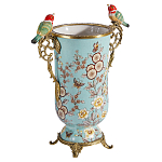 Ваза с двумя птичками из фарфора с бронзовыми элементами Garden of Eden варинант исполнения - 2 | Loft Concept в Красноярске