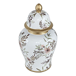 Ваза с нежным цветочным узором в пастельных тонах и крышкой с золотым акцентом Chinoiserie Ceramics варинант исполнения - 1 | Loft Concept в Красноярске