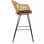 Стул барный с ротанговым плетением Half Bar Chair with Wicker с подлокотниками варинант исполнения - 3 | Loft Concept в Красноярске