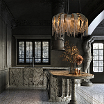 Люстра круглая подвесная с металлическими дугами и длинными цепочками 80 см Atlantis Chain варинант исполнения - 9 | Loft Concept в Красноярске