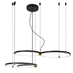 Люстра подвесная светодиодная с 4-мя кольцами черный металл Ring Horizontal варинант исполнения - 2 | Loft Concept в Красноярске