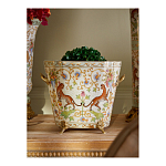 Кашпо с растительным и животным орнаментом на бронзовых ножках Turquoise Blooming Garden варинант исполнения - 4 | Loft Concept в Красноярске