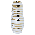 Ваза белая с рельефной поверхностью и золотыми полосами Vase Beehive варинант исполнения - 2 | Loft Concept в Красноярске
