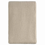 Плед из шерсти бежевого цвета с бахромой Waffle Comfort варинант исполнения - 1 | Loft Concept в Красноярске