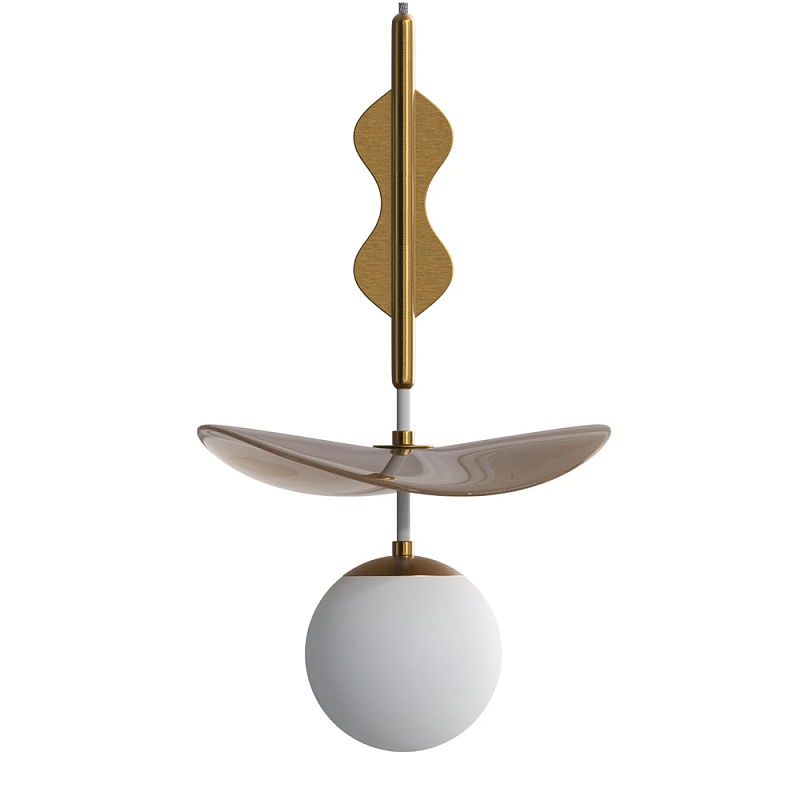 Подвес Bloomy 2 Бежевый Белый Латунь в Красноярске | Loft Concept 