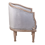 Кресло низкое с мягкой обивкой из велюра на 4-х деревянных ножках Emile Armchair grey варинант исполнения - 2 | Loft Concept в Красноярске