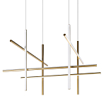 Люстра с 8-ю пересекающимися цилиндрическими плафонами на тонких тросах Trumpet tube варинант исполнения - 1 | Loft Concept в Красноярске