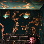 Обои с вышивкой ручной работы Plume Original colourway on velvet варинант исполнения - 2 | Loft Concept в Красноярске