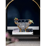 Чаша из прозрачного стекла на бронзовых ножках с фигурками попугаев Eden Garden варинант исполнения - 2 | Loft Concept в Красноярске