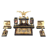 Настольный письменный набор из яшмы и долерита с декором Двуглавый орел Manager Organizer варинант исполнения - 1 | Loft Concept в Красноярске